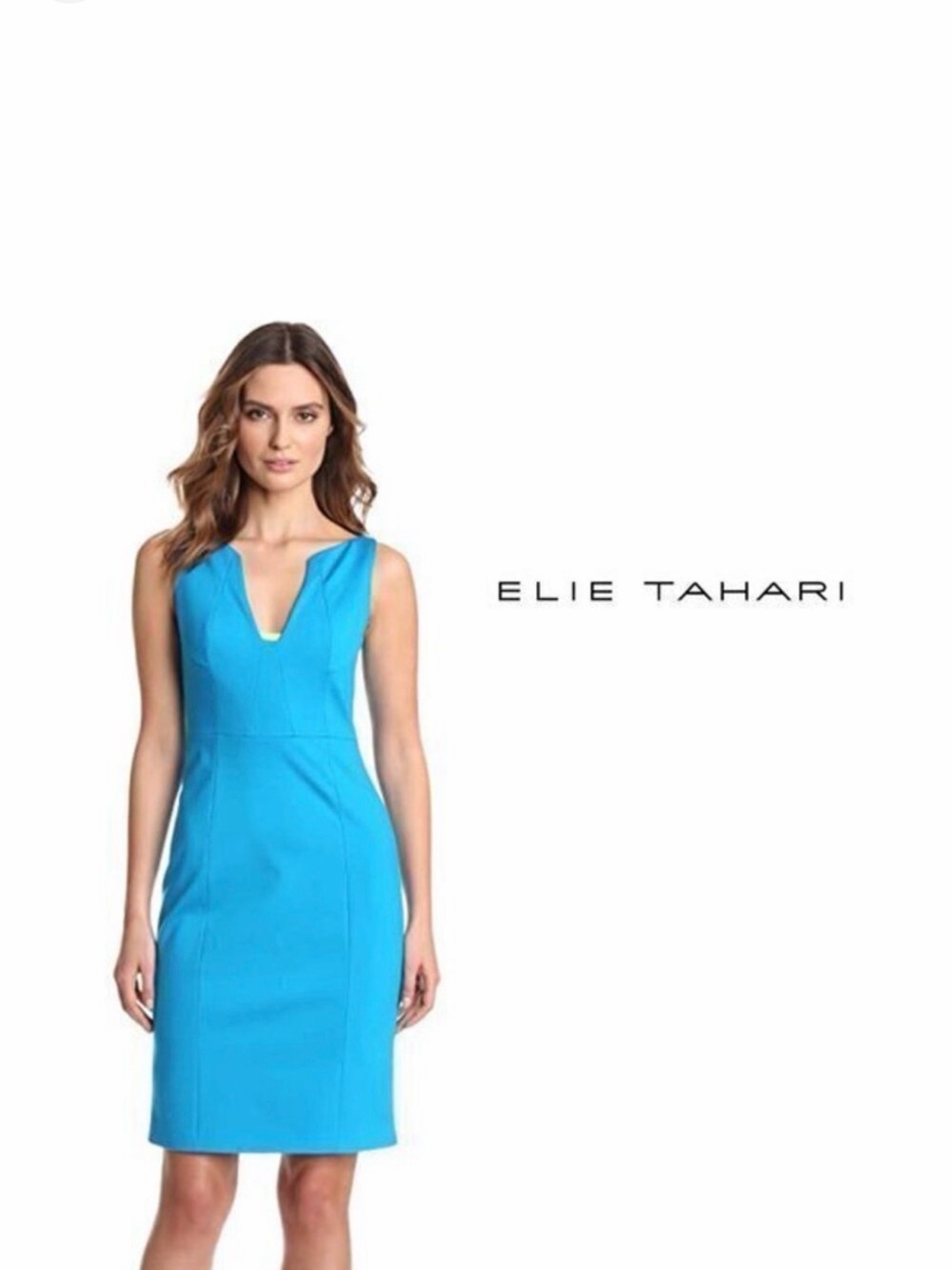 Elie Tahari Bright Turquoise Sheath Dress